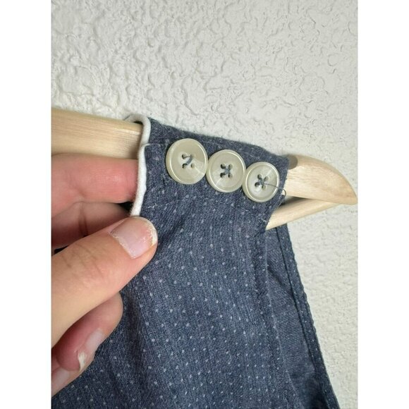 ModCloth Women's Sleeveless Top Blue White Polka Dot Flowy Size 1X Cotton - Picture 5 of 11